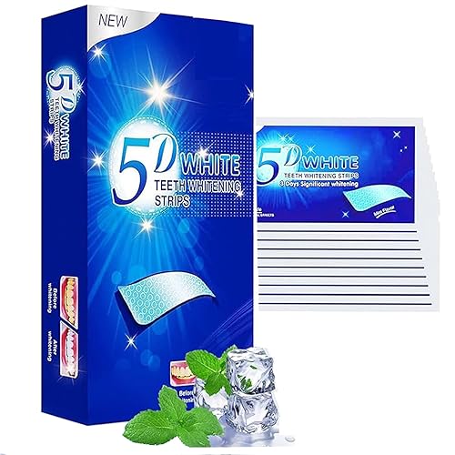 Teeth Whitening Strips 5D, 7 Sets 14pcs White Strips, Easy to Use Home Tooth kit, Safe for Enamel, Without Any Harm