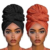 COOKOO 2 Piece Stretch Jersey Turban Head Wraps