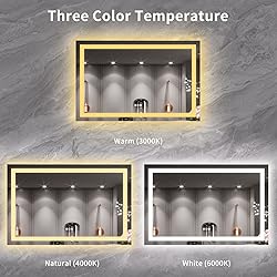 LOAAO 55"X40" LED Mirror for Bathroom, Lighted
