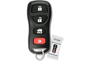 KeylessPros 4-Button Replacement Keyless Entry Remote Key Fob, Compatible with Nissan Murano Maxima Armada Altima 350Z Sentra Quest, Infiniti EX35 FX35 FX45 G35 I35 Q45 QX56, KBRASTU15