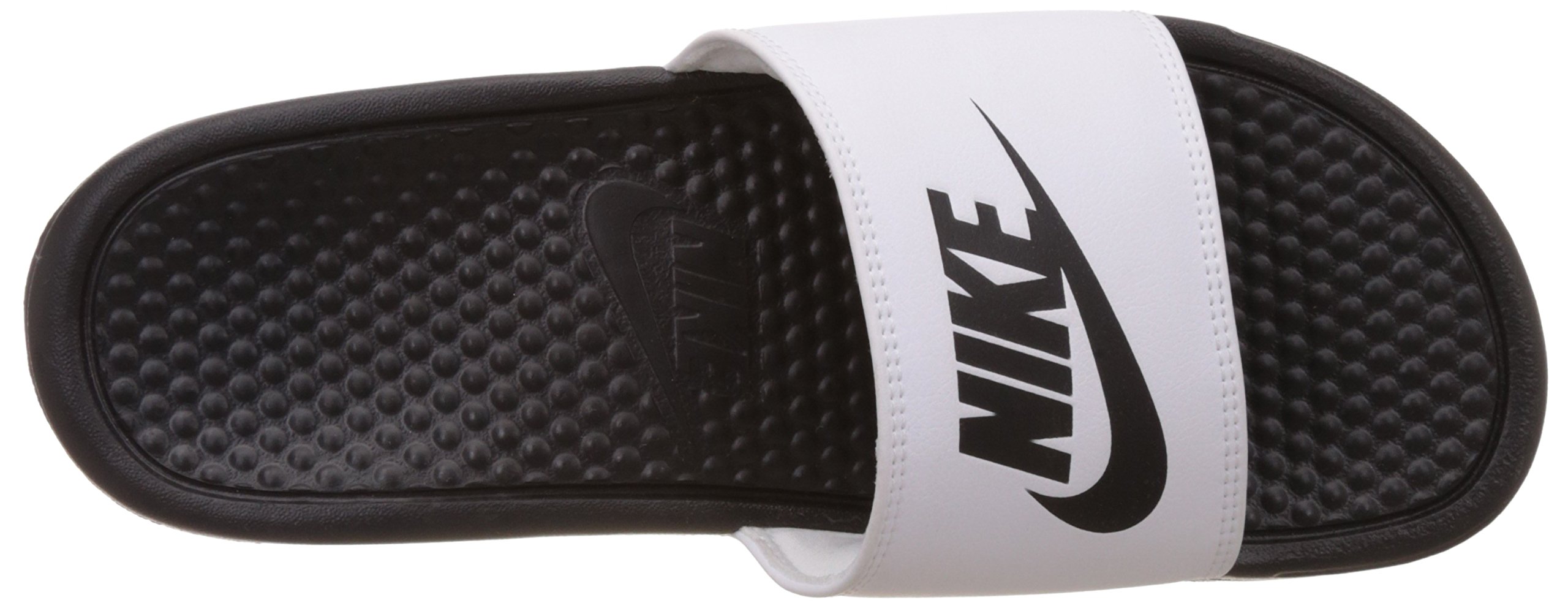 black and white mismatch nike slides