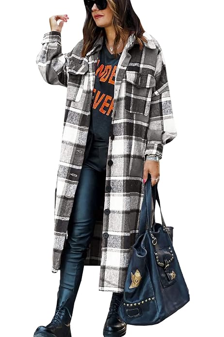 long length wool blend shirt jacket