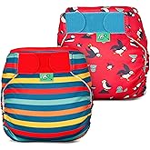 TotsBots Reusable Swim Diapers - Baby & Toddler Swimming Diapers, Adjustable Water-Friendly Swim Diaper - 2 Pack Bundle - (Size 1)