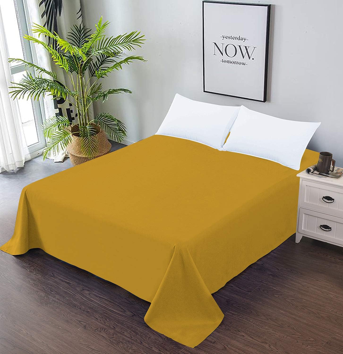 M l v Linen Cal King Size Flat Sheet Only 800 Thread Count Egyptian
