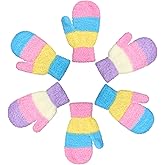 SATINIOR 3 Pairs Toddler Mittens Kids Winter Warm Gloves Baby Soft Stretch Mittens for Boys Girls Children