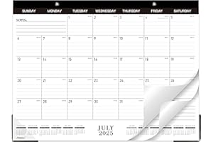 POLUMA Desk Calendar 2025-2026 - JUL 2025 - DEC 2026, 18-Month Desk/Wall Calendar, 14.6" x 11.5", Thick Paper, Desk Calendar 2025-2026 with Corner Protectors, Calendar with Ruled Blocks