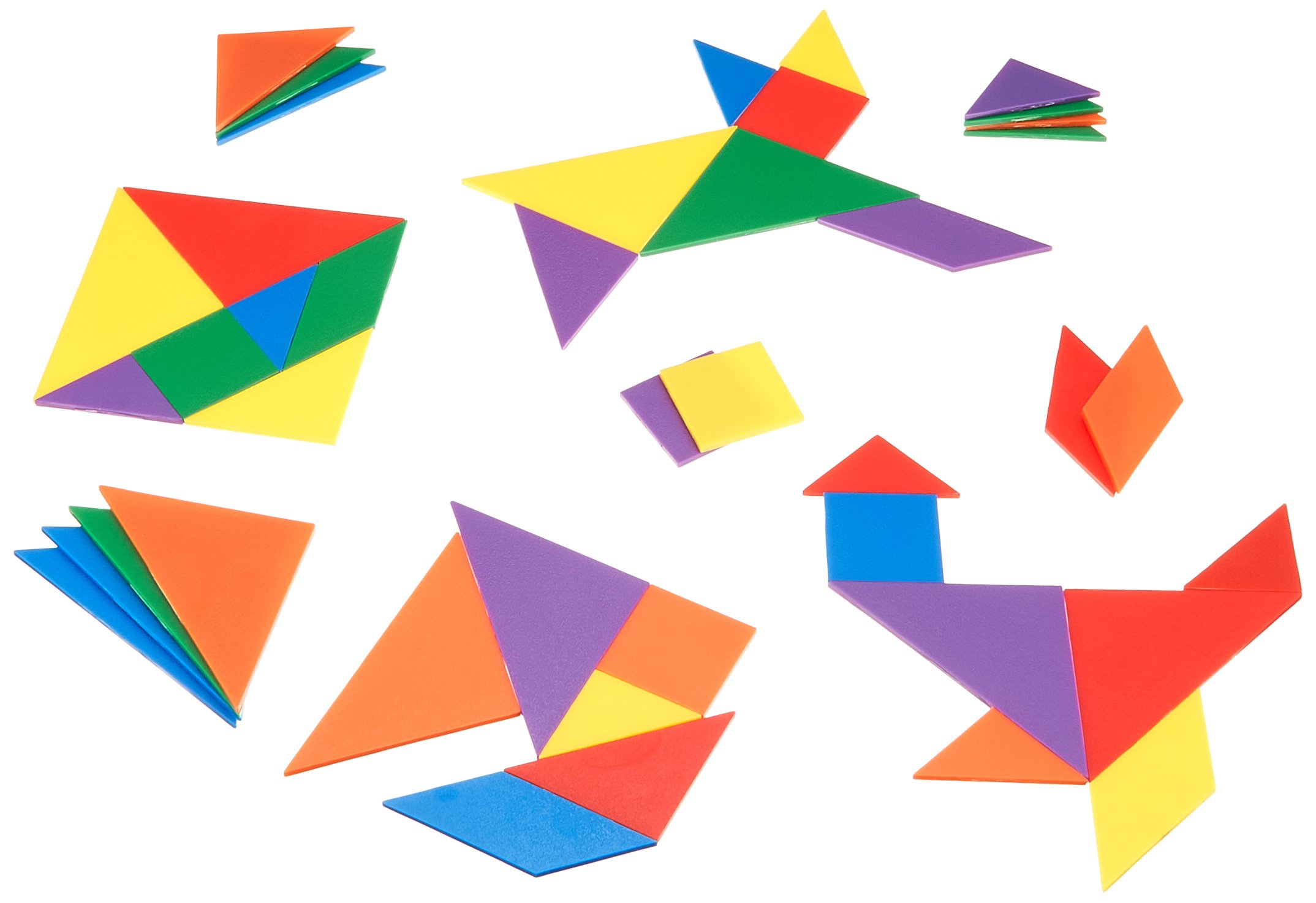 Learning Resources Tangrams, 4 colours, Bag of 6