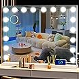 Gvnkvn Vanity Mirror with Lights, 32 x 24 Tabletop Hollyhood Makeup Mirror, Hollywood Lighted Mirror with 18 Dimmable LED Bulbs,3 Colors Modes,Touch Control,Metal Frame,