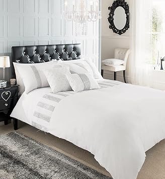 Luxury Single Bed Diamond Plated Duvet Cover Set With 2
