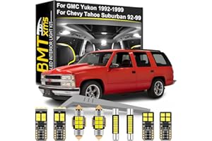 BMT xms LED Interior Light Kit Replacement for GMC Yukon Chevy Tahoe Suburban GMT400 1992-1999, 6000K White Car interior LED 