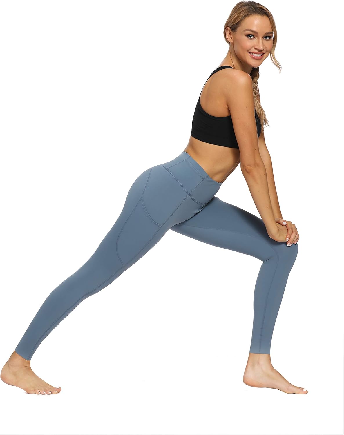 Houmous Women's 4 Out Pockets Buttery Soft High Waisted Full-Length Yoga Pants : Clothing