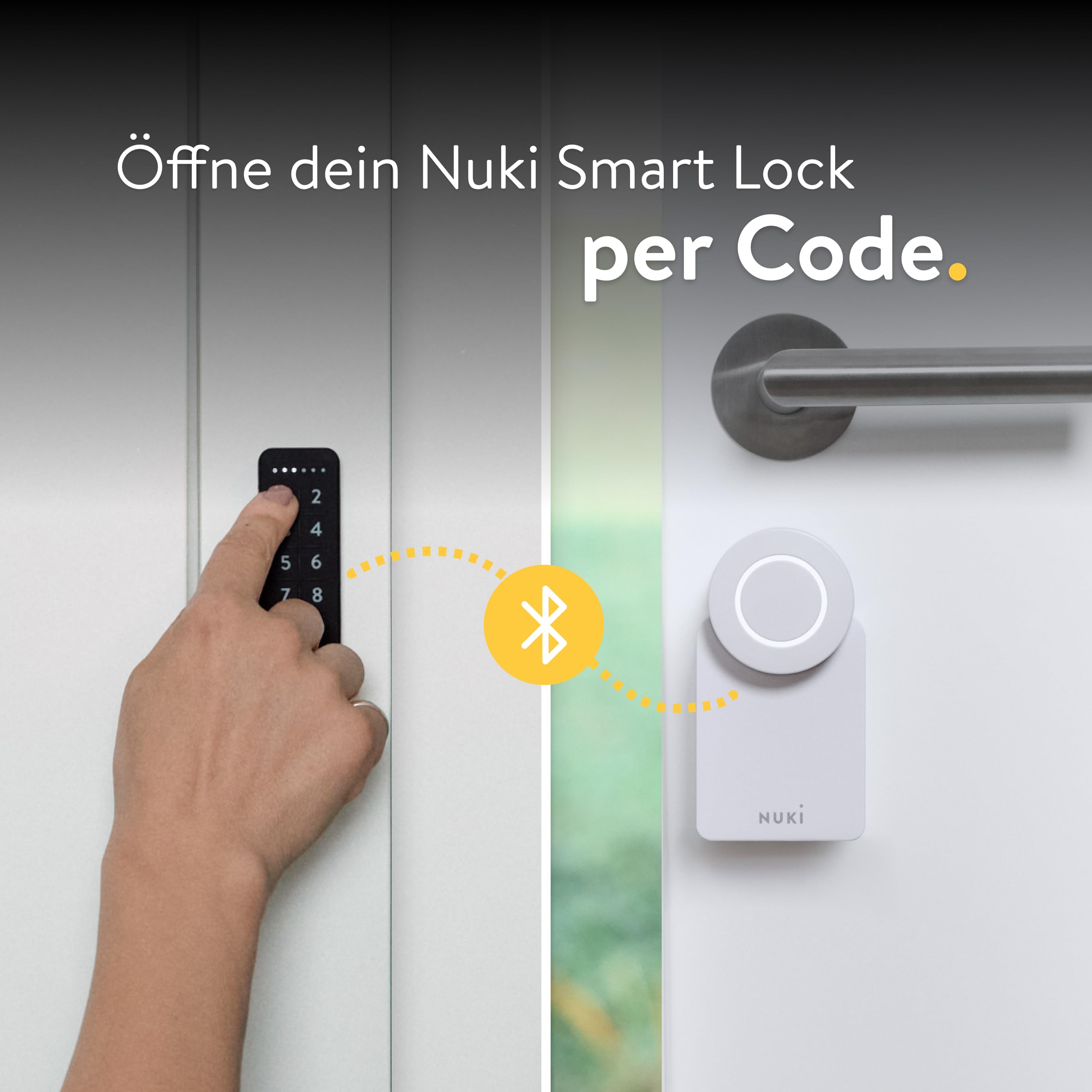 Nuki Smart Lock Go (2025) mit Bluetooth, WLAN & Matter, elektronisches Türschloss macht Smartphone zum Schlüssel, Nachrüsten ohne Zylindertausch – Smart Lock inkl. Keypad 2