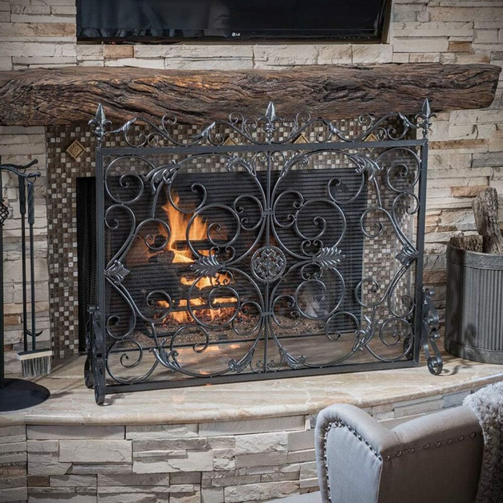 Pantalla de la Chimenea ZLI Solo Panel con Cubierta de Malla, Protector de Chispas Seguro Extra Pantalla de la Chimenea ZLI Solo Panel con Cubierta de Malla, Protector de Chispas Seguro Extra