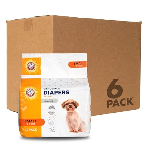 Arm & Hammer for Pets for Pets Female Dog Diapers, Size Small, Ultra-Absorbent, Adjustable Girl Dog Diapers with Leak-Proof Protection and Wetness Indicator (Pack of 6, 72 Count Total)