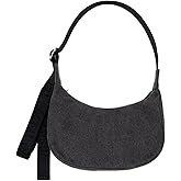 BAGGU Small Denim Crescent Bag - Washed Black Denim