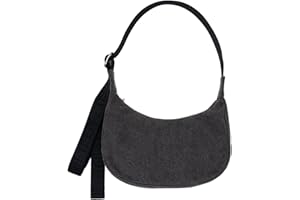 BAGGU Small Denim Crescent Bag - Washed Black Denim