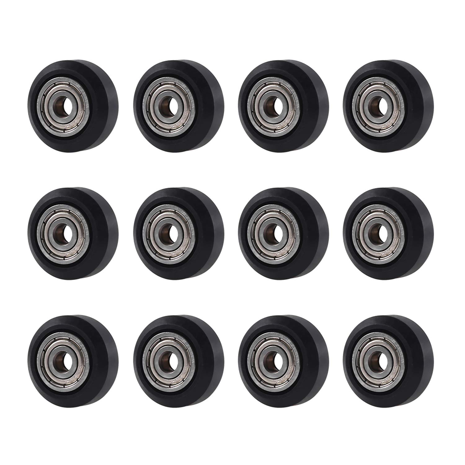 AOKIN 3D Printer POM Wheel Plastic Pulley Linear Bearing for Creality Ender 3, Ender 3 Pro, Ender 3 V2, CR-10, CR-10S Series 3D Printer, 12 Pcs