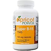 Apricot Power Super B-15 Non Toxic Pangamic Acid - Health Oxygen Levels & Energy - 100 Veg Caps