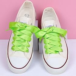 Booyckiy Flat Colorful Satin Ribbon Shoelaces