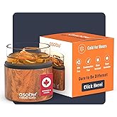 asobu Whiskey Sleeve Glass – Insulated Bourbon Tumbler with Premium Rocks Glass, BPA-Free, Double-Wall Stainless Steel, Keeps Drinks Cold Longer, 10.5oz