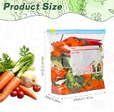 Hemiks 50 Pcs Food Storage Freezer Bags 4.55L Large Zip Lock Expandable Bottom view 2