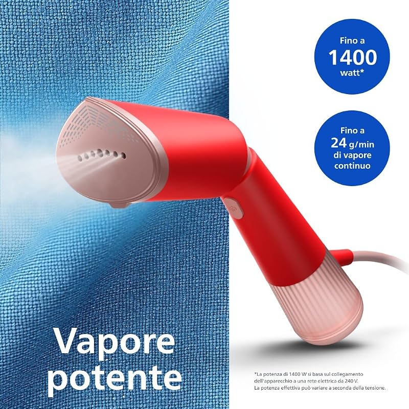 5000 Ferro da Stiro Verticale a Vapore Portatile, 24 g/min, 1300W — foto 3 di 8