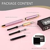 BOCIYER Fancy Fountain Pen Set Luxury Nib 10 Cartridges Ink Converter Pink view 2