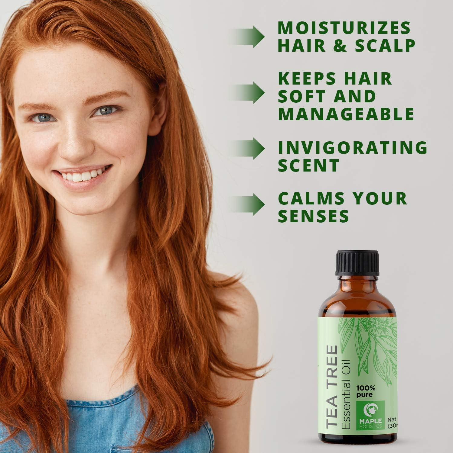 100% Tea Tree Oil Pure - Tea Tree Essential Oil for Skin Dry Scalp and Cuticle Oil for Nail Cleaner - 100% Pure Tea Tree Oil for Hair Skin and Nails Plus Cleansing Oil for Face - Packaging May Vary: Health & Personal Care