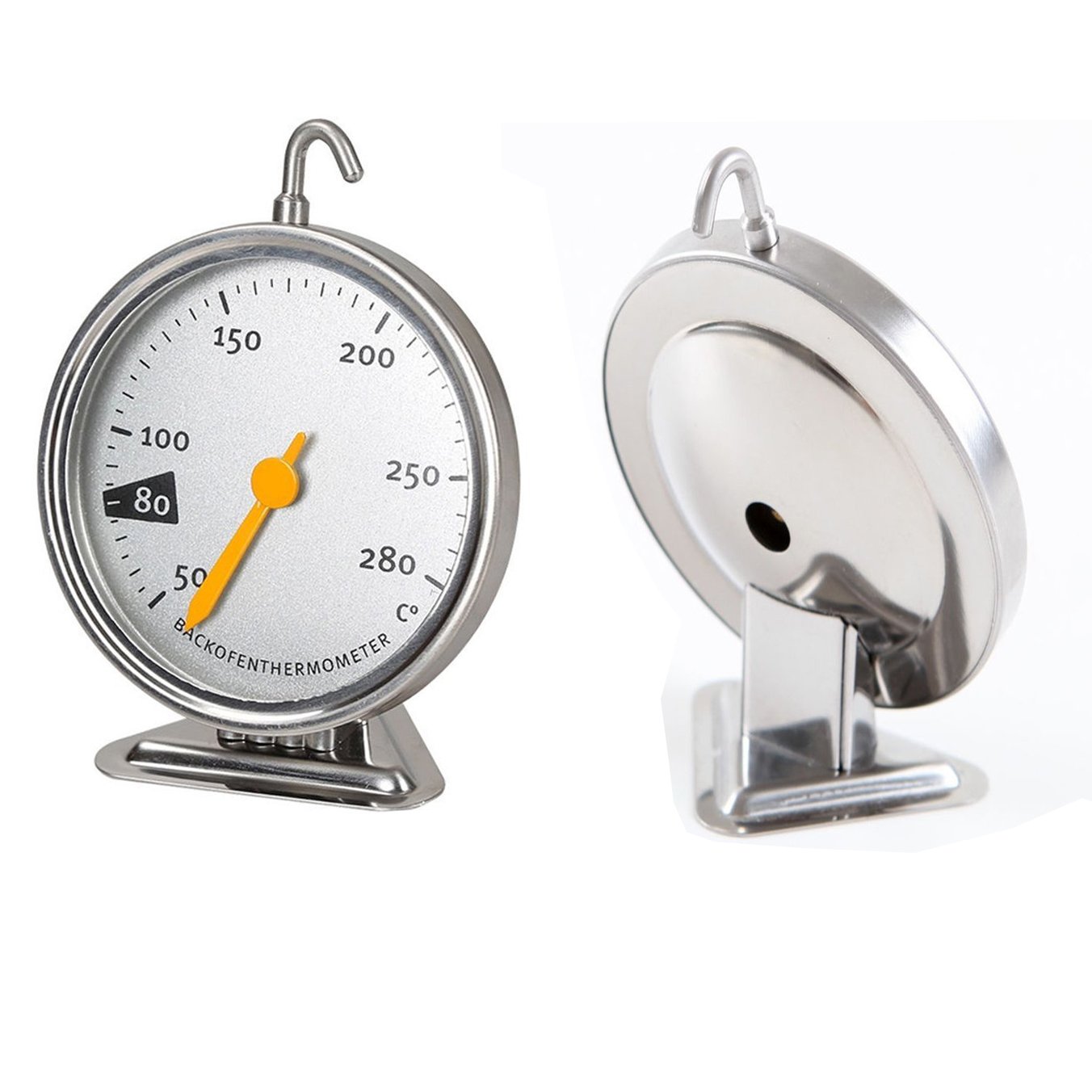 YIQI Stainless Steel Oven Thermometer, Analog Kitchen Baking Tool, 50-280 Degrees Celsius, 90x70x19 mm