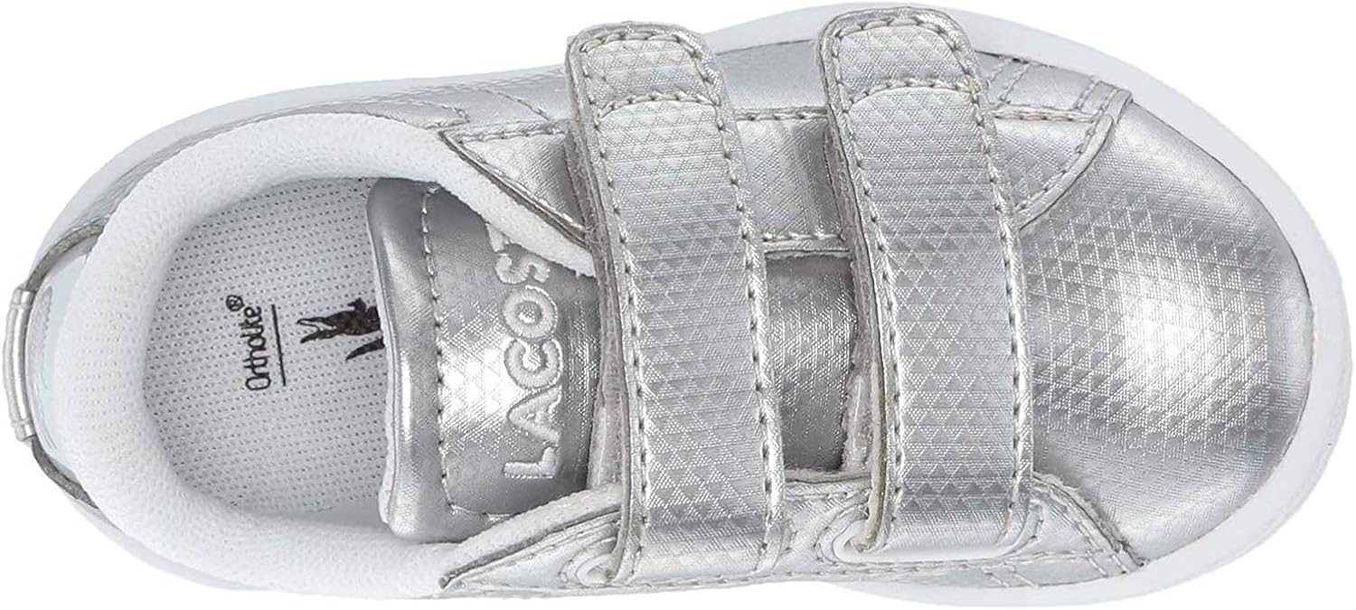 lacoste silver trainers