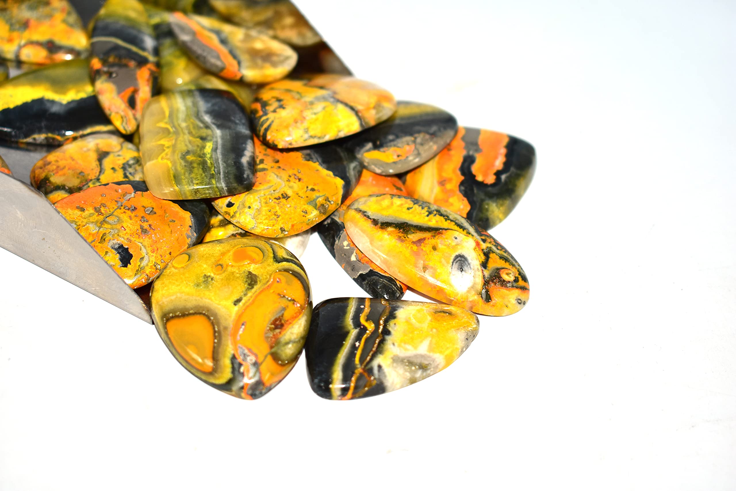 100Cts. Natural Bumble Bee Jasper Cabochon Lot, Jewelry Making Gemstone, Healing Crystals, Bulk Jasper