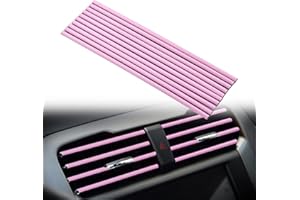 AuMoHall 10 Pieces Car Air Conditioner Decoration Strip DIY Interior Moulding Trim for Car Vent Outlet Auto Car Interior Accessories, Pink