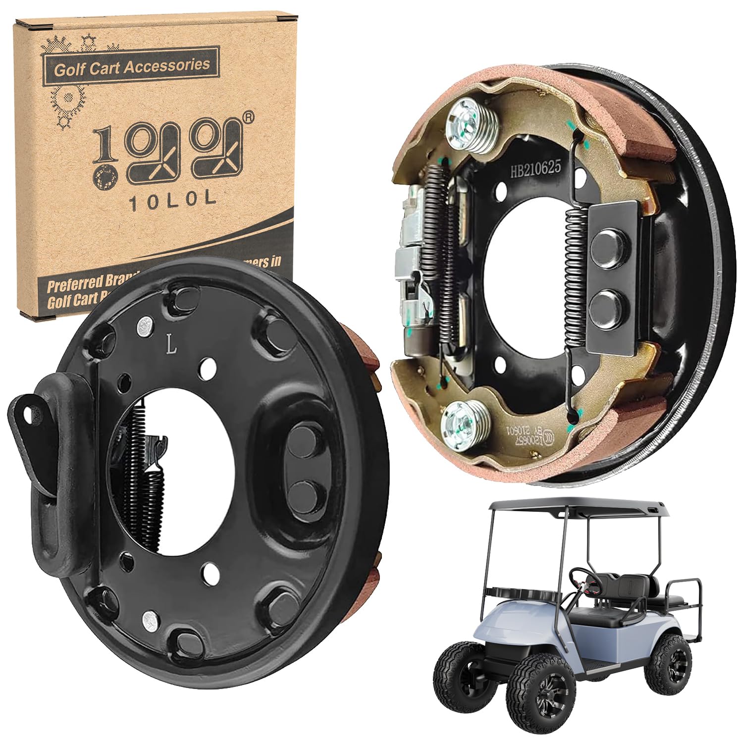 Photo 1 of 10L0L Golf Cart Brake Assembly with Brake Shoes 2 PCS for EZGO TXT PDS Medalist 1996-up for Yamaha G14 G16 G19 G20 G21 G22 Driver and Passenger Side OEM#70998-G02 70998-G01