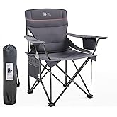 OUTSIDER Folding Camping Chair 400LBS Capacity, Portable Outdoor Lawn Chairs with Ergonomic Lumbar Support, Cooler Bag, Cup Holder, Pockets, Headrest for Beach, Lawn, Hiking (Style-1, 1)