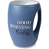 Pavilion Gift Company - Good Morning Badass - Navy Blue Huggable Hand Warming 16 oz Mug