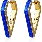 TaYolnFaSo 18k Gold Plated Enamel Triangle Hoop Earrings for Women Geometric Huggie Earring Triangle Jewelry Mother's Day Birthday Gift for Mother Grandmother