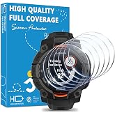 6-Pack Glass Screen Protector for Garmin Instinct 3 45mm (AMOLED/Solar) | HD Tempered Glass Protective Film, Anti Scratch, Bubble Free, Touch Sensitive, Anti Fingerprint