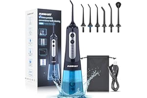 INSMART Water Flosser for Teeth: Cordless Dental Electric Flosser for Oral Care,Rechargeable Floss DIY Mode IPX7 Waterproof,Portable Travel Flossers Set for Teeth Cleaning with 4 Modes