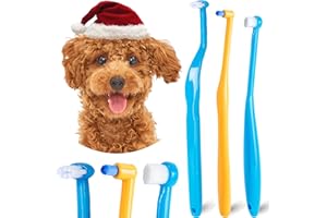 MoonyMars Small Dog Toothbrush, Cat & Puppy Tooth Brushing Kit, Mini Tuft Horizontal Head Teeth Brush for Kitten & Tiny Pet, Doggy Toothbrushes Deep Dental Cleaning, 3 PCS