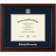 Framerly - Liberty University 11" w x 8.5" h Diploma Frame - Fits An Associate's and bachelor's - Gold Embossed Diploma Frame - Cherry Moulding with Navy and Red Matting - Officially Licensed