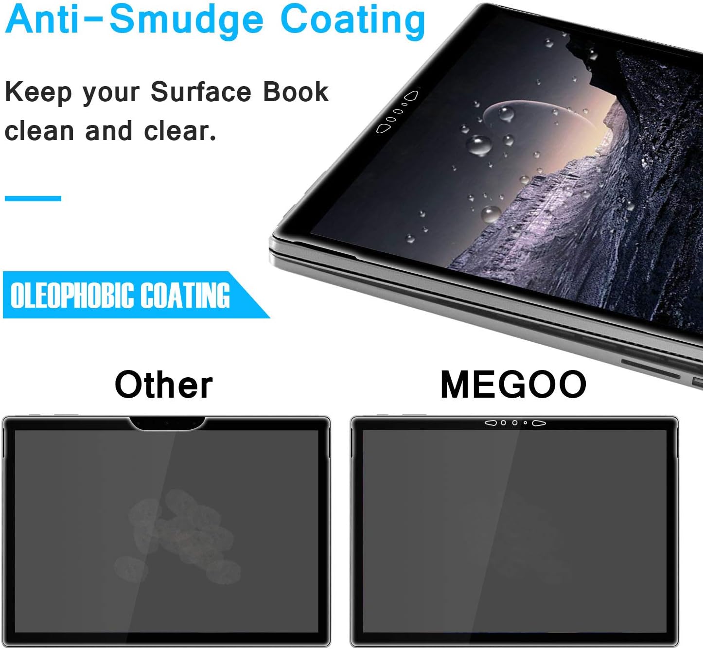 MEGOO Screen Protector for Microsoft Surface Book 3/Book 2-15 Inch, HD Clear, Anti-Scratch, Easy to Apply (2 Pack 1793/1907 Model) - Image 5