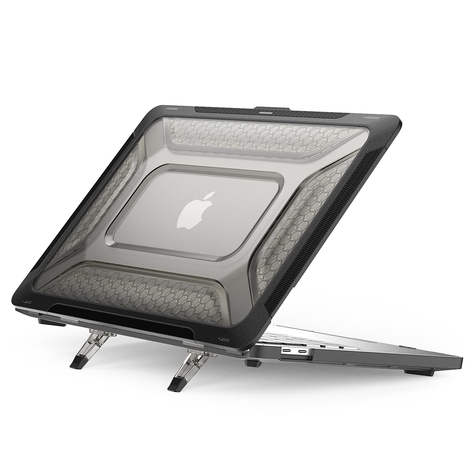 TYTX Compatible with MacBook Air 13.6 inch Case M4 M3 M2 2025 2024 2022A3240 A3113 A2681 Mac Book Air 13.6 inch, Hard Shell Case for MacBook Air 13.6 Shockproof Cover Fold Kickstand, Black