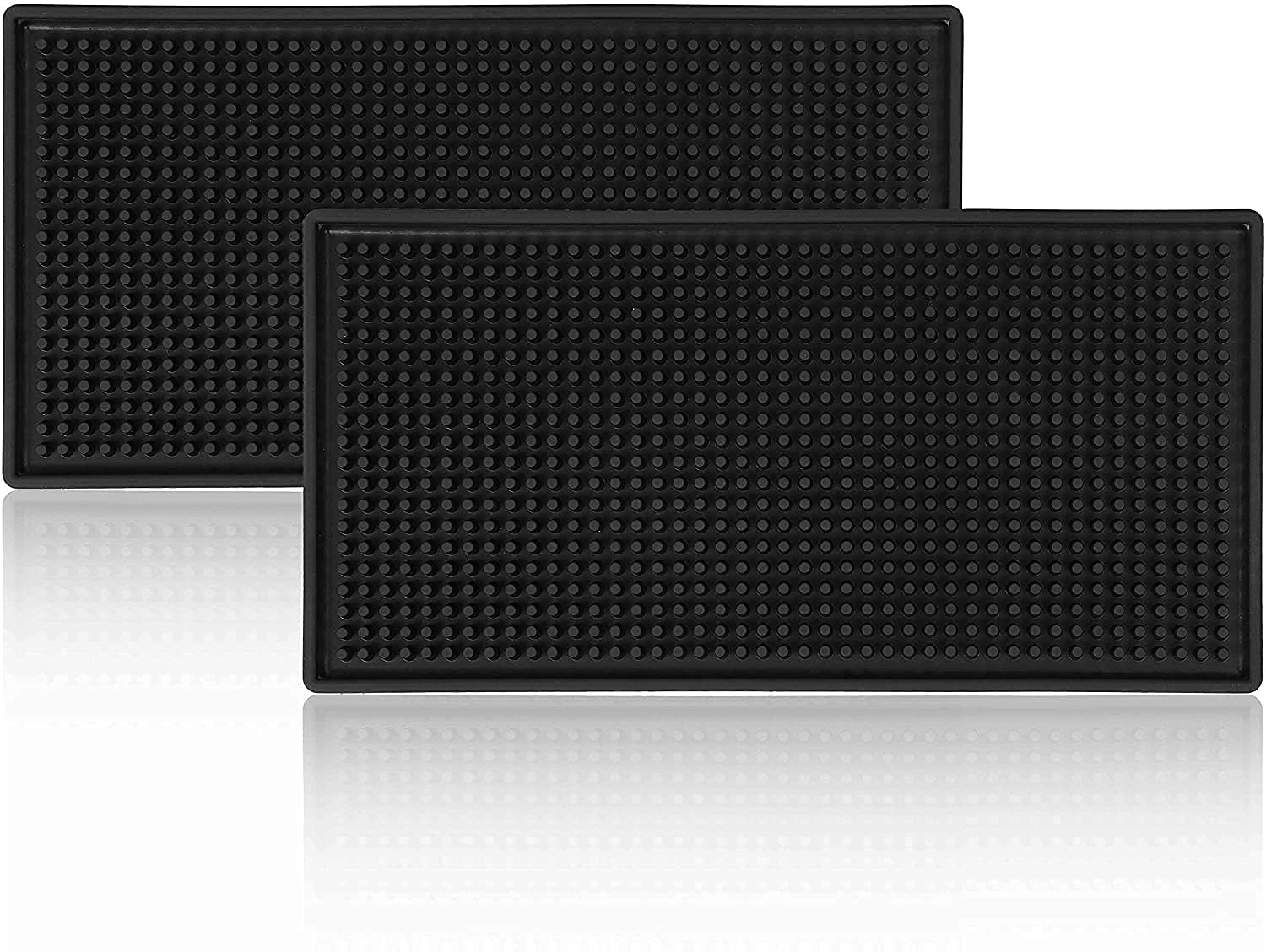 ElysiumPlus Rubber Bar mats (12" X 6") Non-Toxic Countertop Dish Drying Spill Mats for Kitchen, Beer glass, Home Pub, Coffee Shops and Restaurants (Pack of 2) (12"x6")