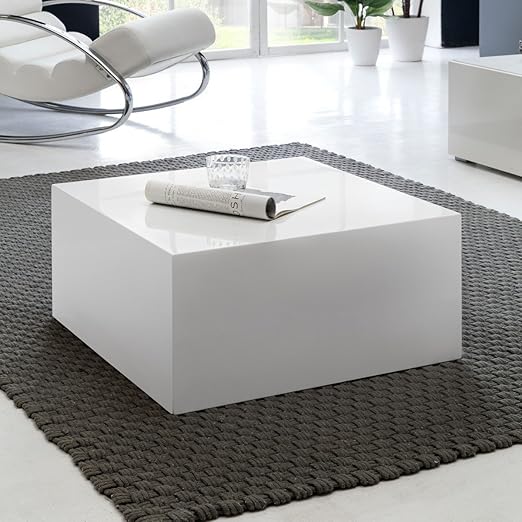Couchtisch Monobloc 60 X 60 X 30 Cm Hochglanz Mdf Weiss Lackiert Design Wohnzimmertisch Cube Quadratisch Lounge Beistelltisch Wurfel Form Amazon De Kuche Haushalt