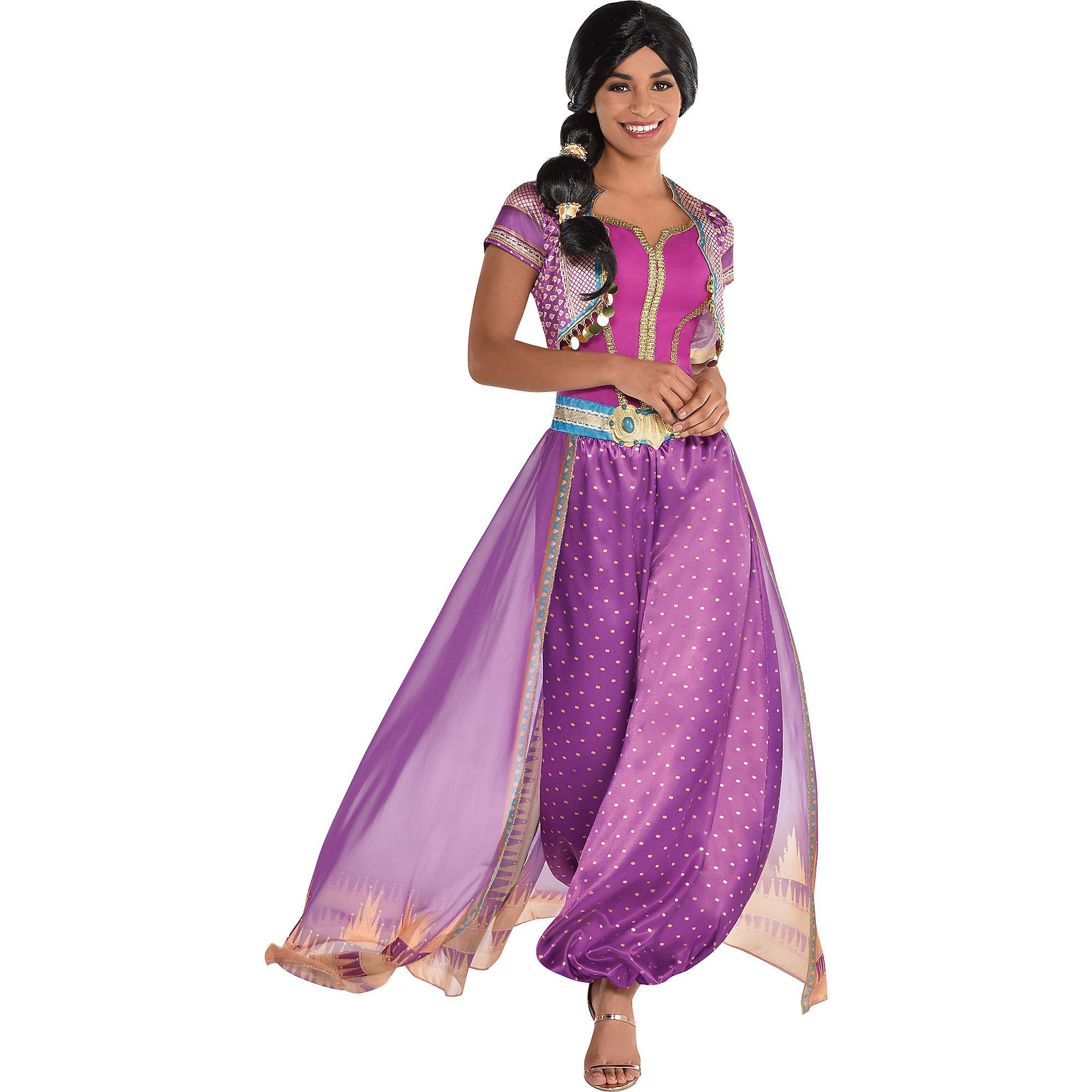 Party City Purple Jasmine Halloween Costume for Women, Aladdin Live Action, with Accessories