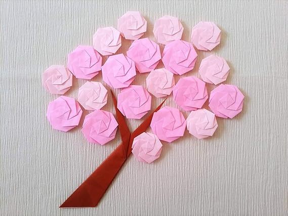 折り紙 春 入学 祝 3月4月 桜の木 さくら 八重桜 4 壁面飾り 壁飾り ハンドメイド アニメ 萌えグッズ 通販 Amazon