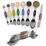 Pack of 8 Stainless Steel Magnetic Measuring Spoons