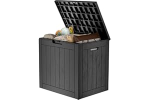 MAIUSCOLI 31 Gallon Waterproof Outdoor Storage Box,Resin Deck Box,Lockable Outside Storage Box Container for Patio Furniure,Garden (31 Gallon,Black)