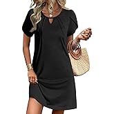 Ekouaer Swimsuit Coverup for Women 2026 Petal Short Sleeve Bathing Suit Cover Ups Summer T Shirt Dress Flowy Sundresses