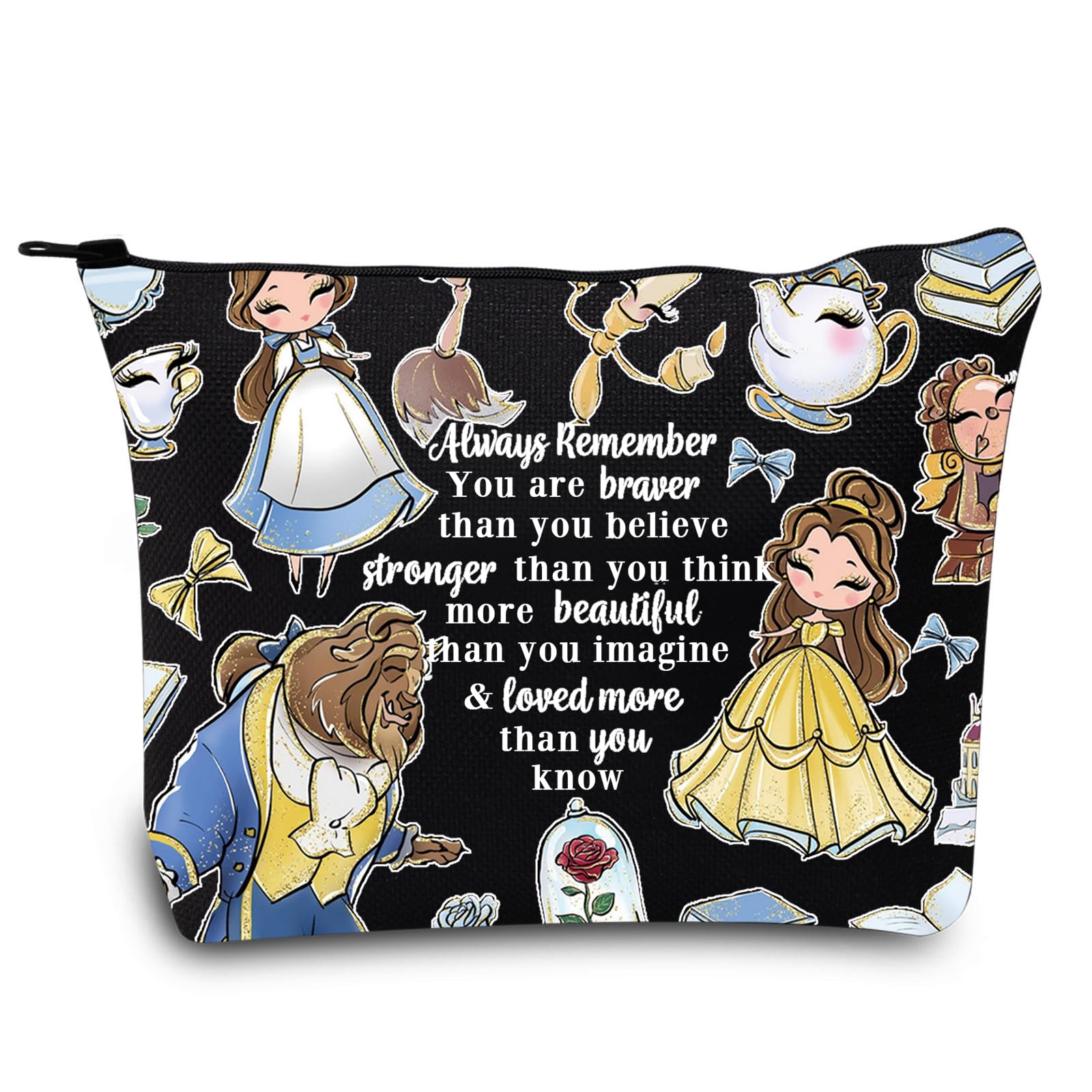 LEVLO Fairy Tales Cosmetic Bag Movie Inspired Gifts You Are Braver Stronger Smarter Than You Think Zipper Pouch Bag, Beauty BL Bag